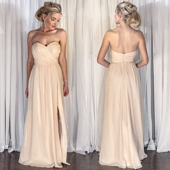 Jim Hjelm Occasions Dresses & Skirts - Ivory Cream Chiffon Strapless Bridesmaid Dress